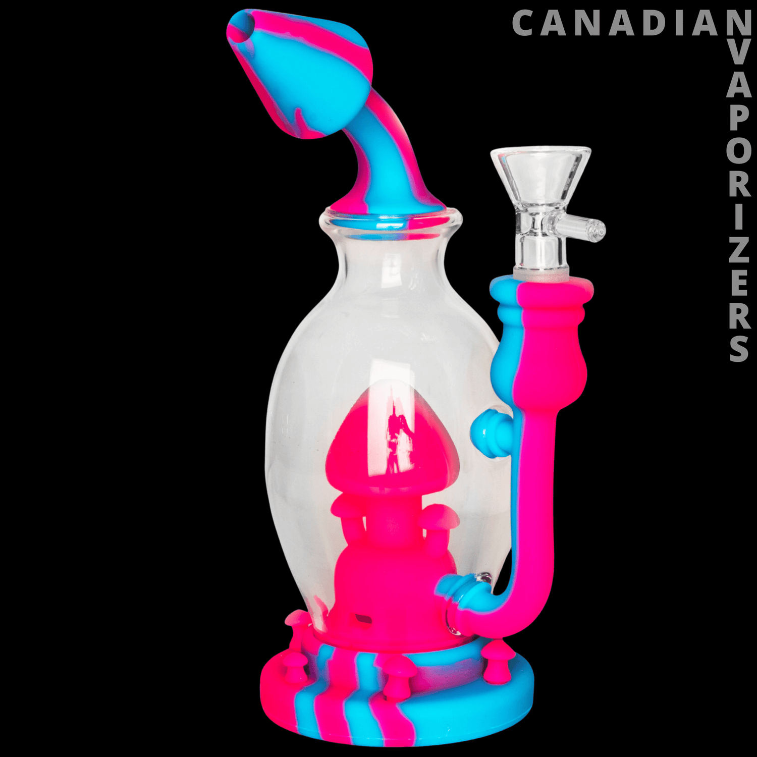 Lit Silicone 8" Mushroom Bubbler - Canadian Vaporizers
