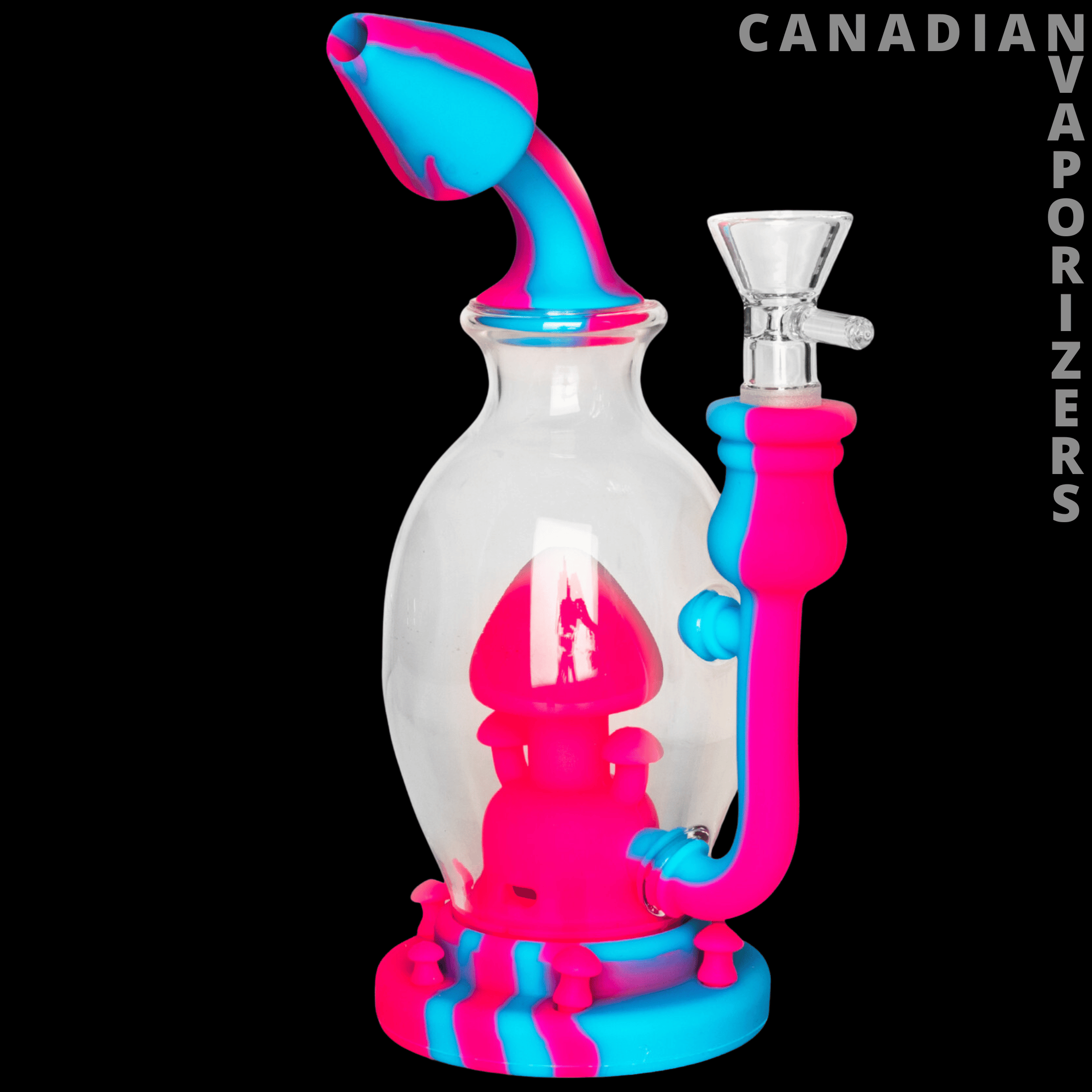 Lit Silicone 8" Mushroom Bubbler - Canadian Vaporizers