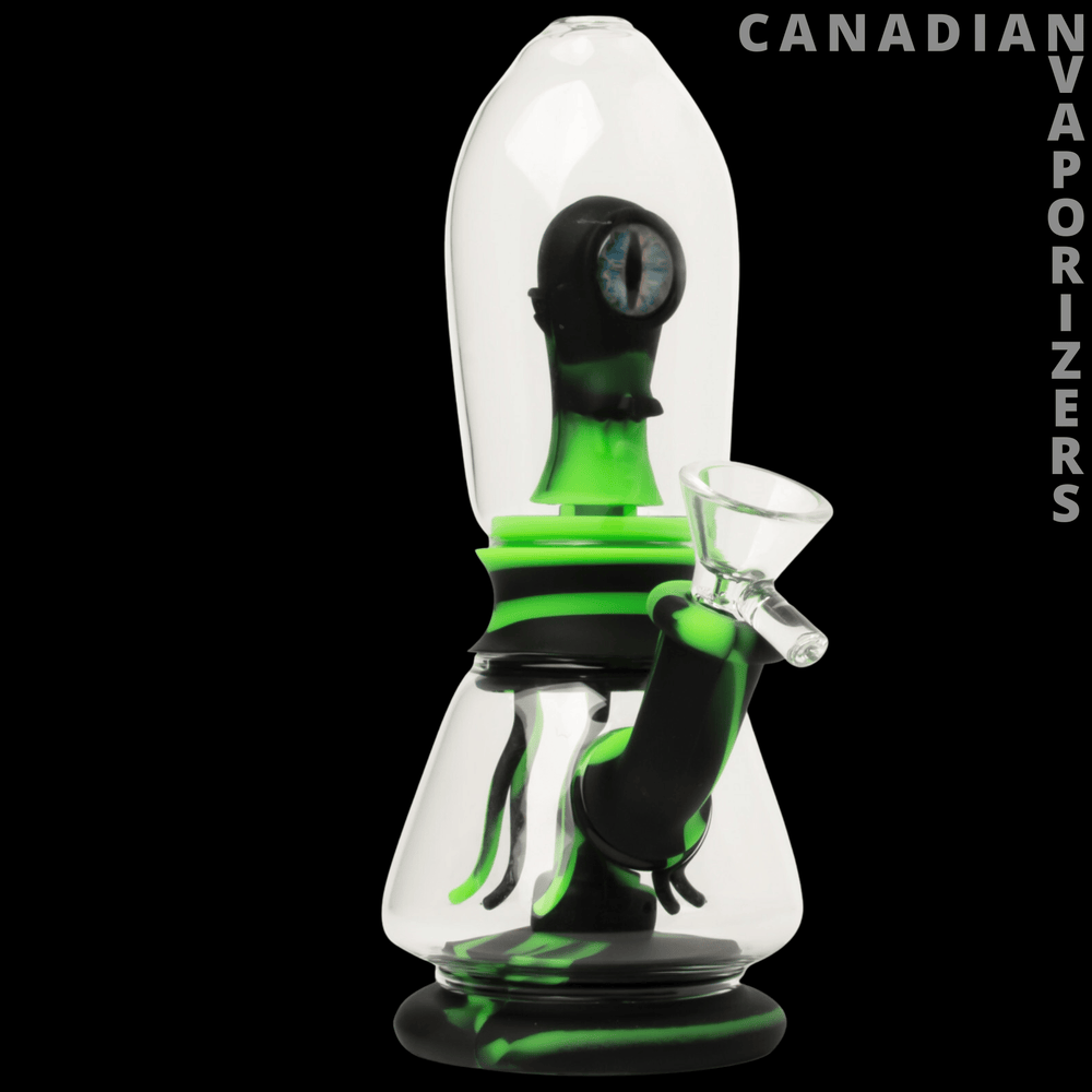 Lit Silicone 9" Alien Invasion Bubbler - Canadian Vaporizers