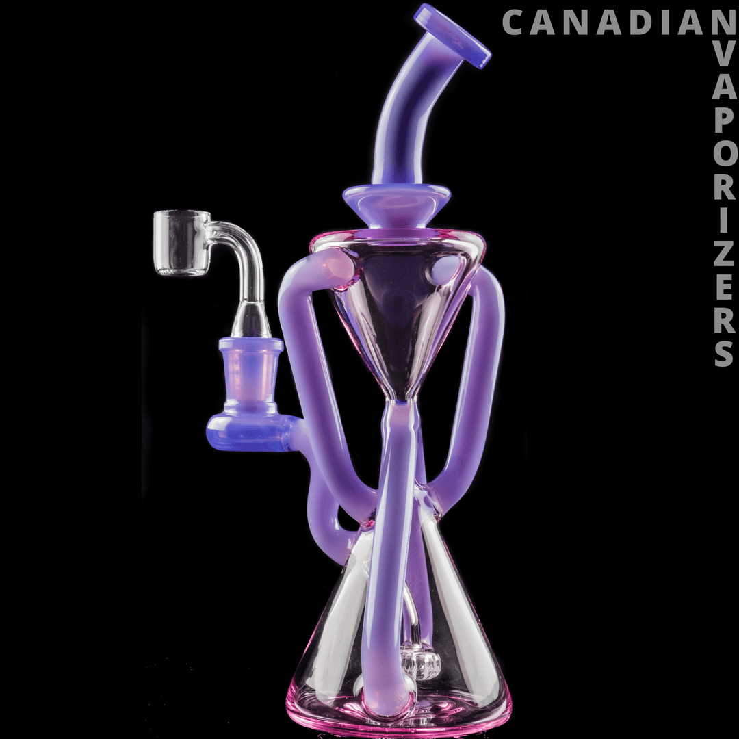 Pink | Red Eye Glass 9.5" Stasis Concentrate Recycler - Canadian Vaporizers