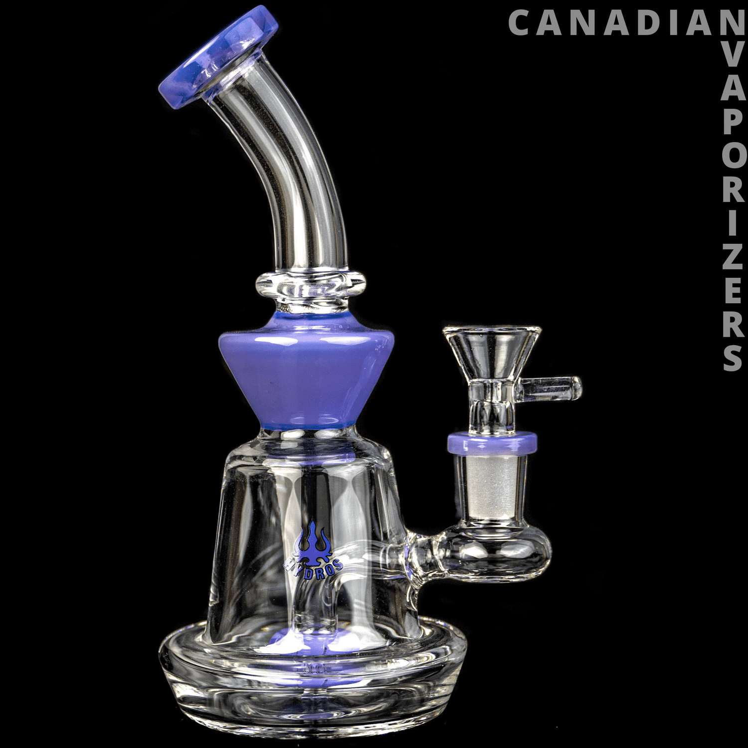Purple | Hydros Hourglass Bubbler - Canadian Vaporizers