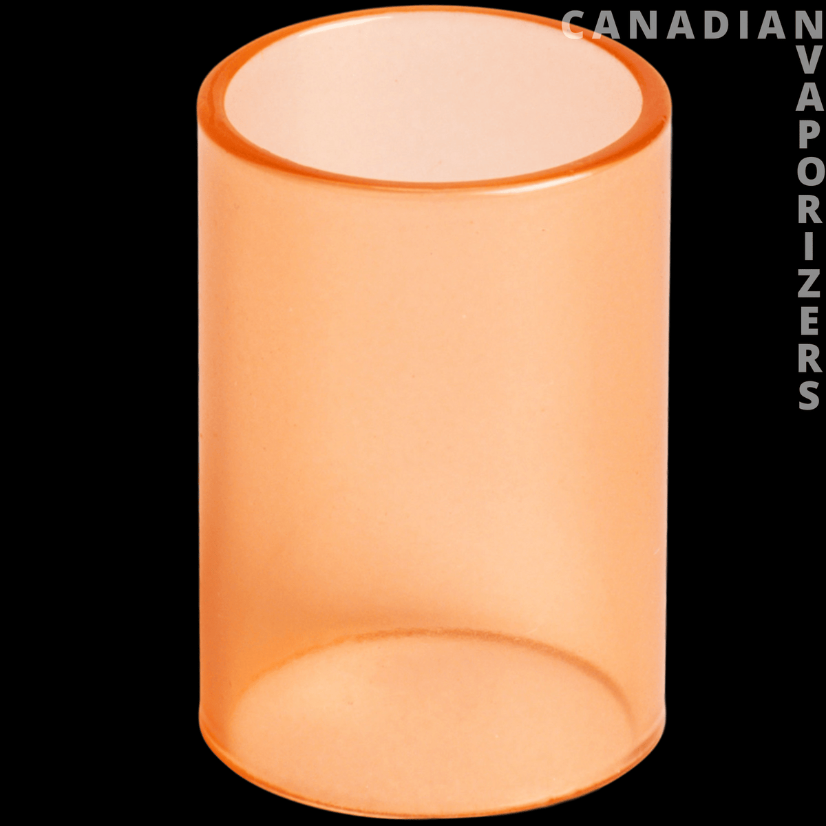 R-Series OG Rig Glass Chamber - Translucent orange cylindrical glass chamber with open ends and smooth rounded edges.