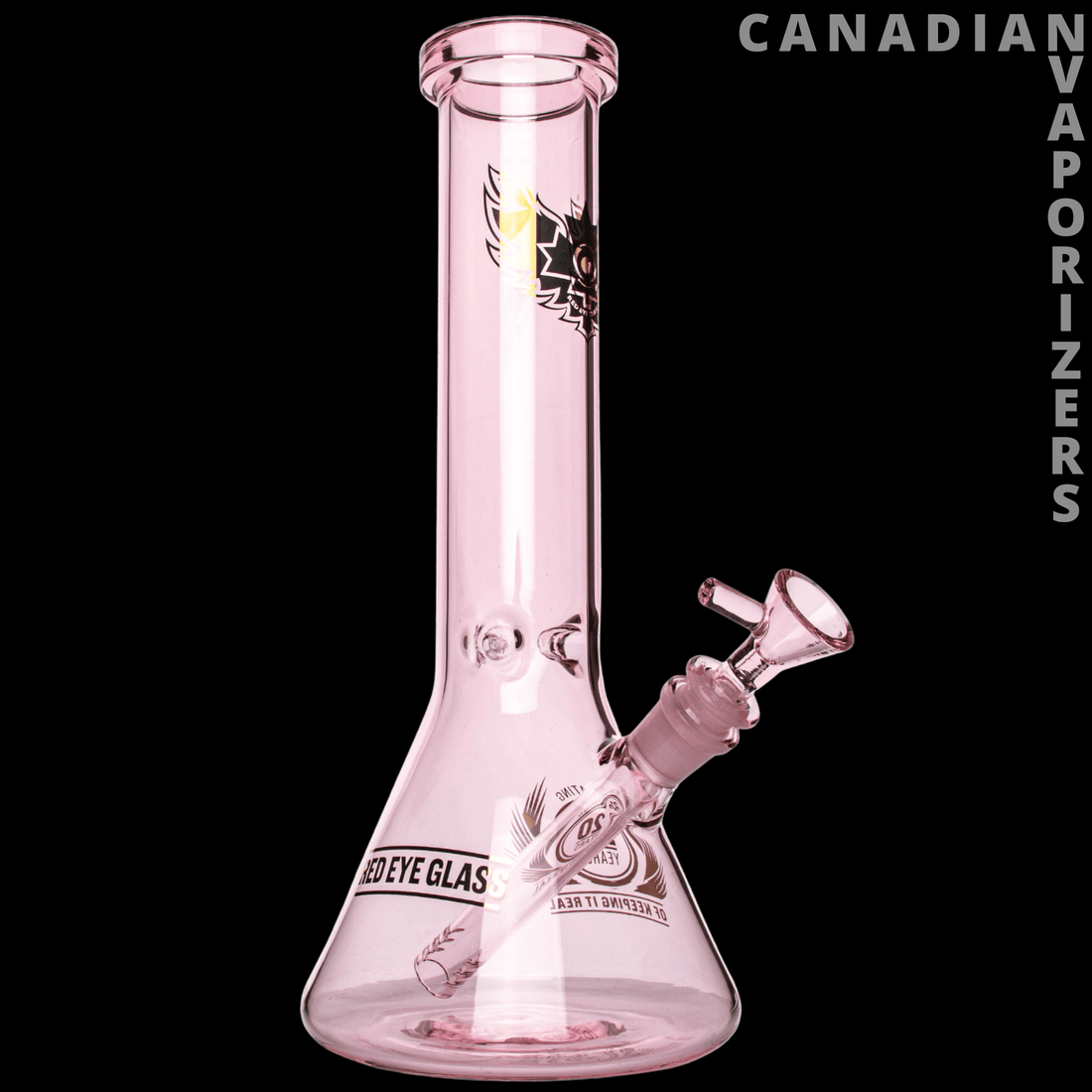 Red Eye Glass 12&quot; 20th Anniversary Beaker Base Water Pipe - Canadian Vaporizers