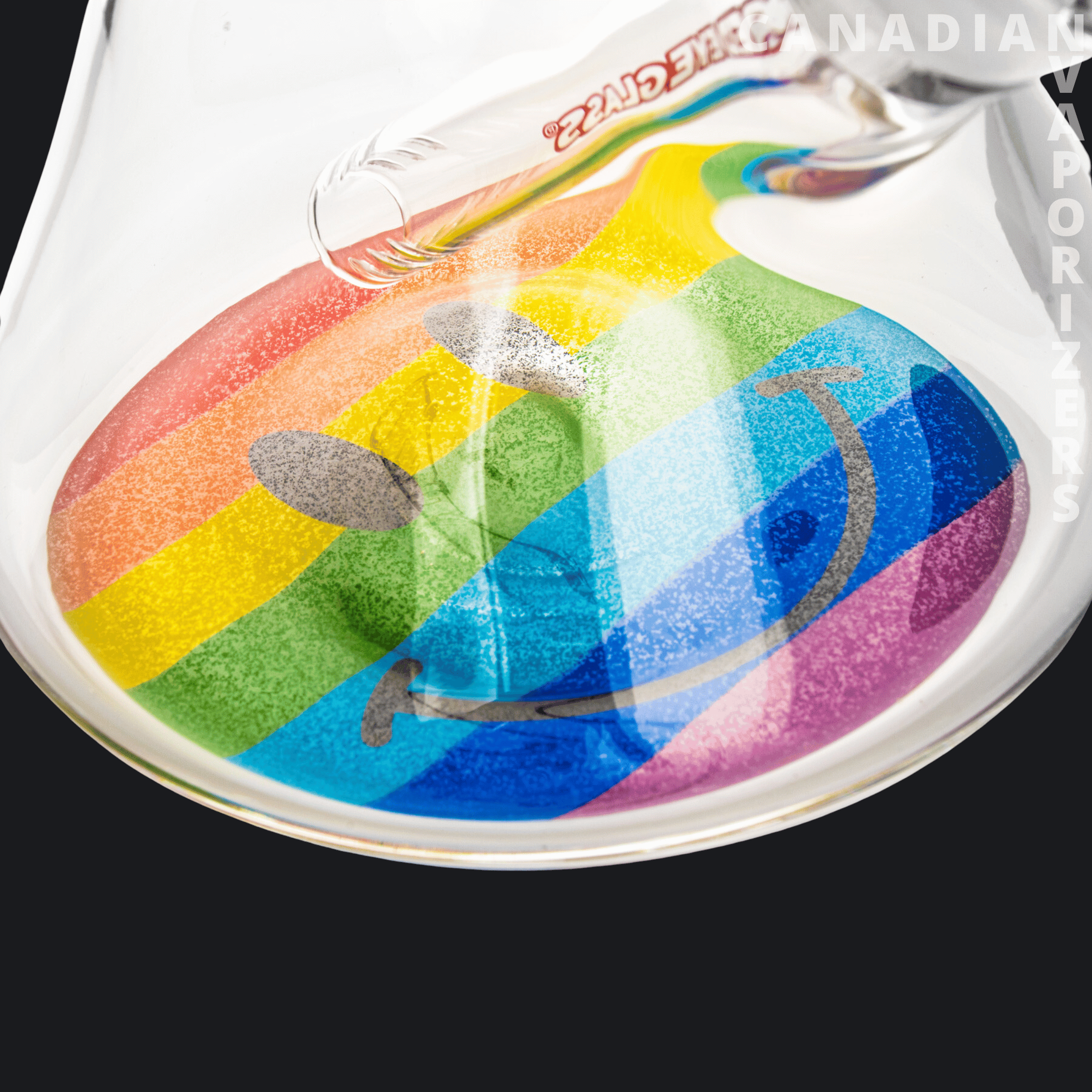 Red Eye Glass 12" 7mm Thick Happy Pride Beaker Base Water Pipe - Canadian Vaporizers