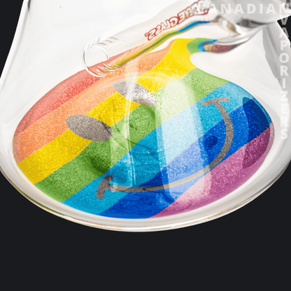 Red Eye Glass 12" 7mm Thick Happy Pride Beaker Base Water Pipe - Canadian Vaporizers