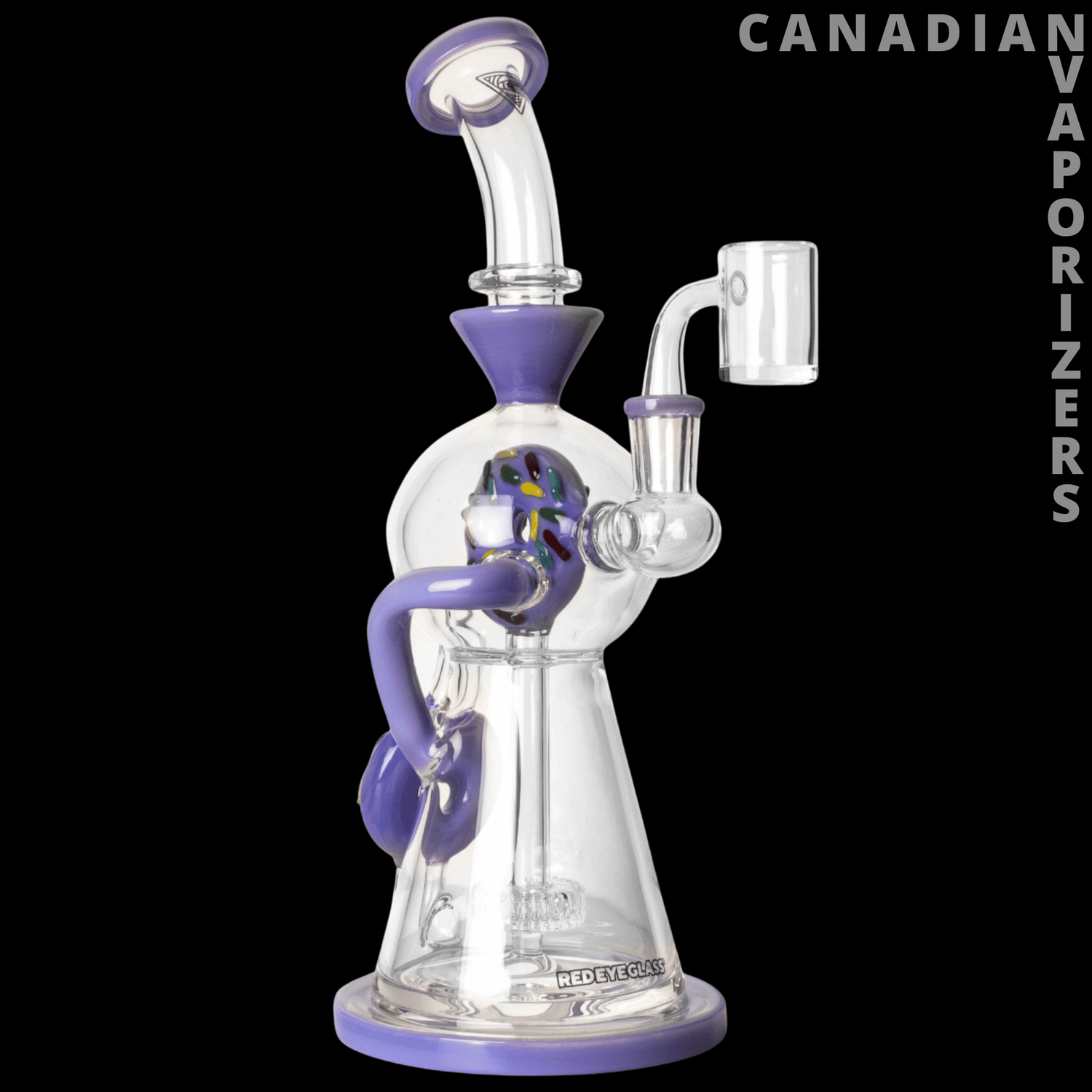 Red Eye Glass 12&quot; Donut Concentrate Recycler - Canadian Vaporizers