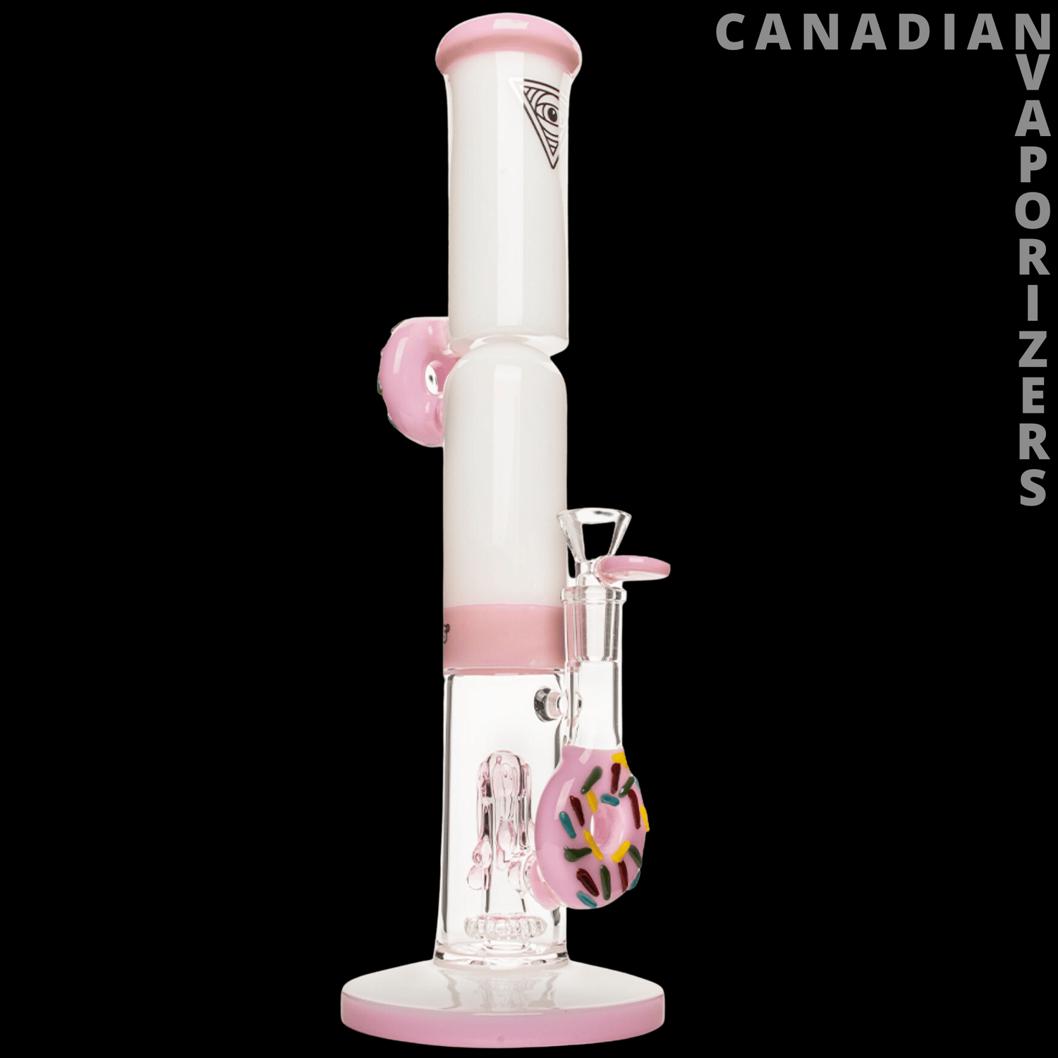 Red Eye Glass 14" Twice Baked Donut Stemless Tube Water Pipe - Canadian Vaporizers