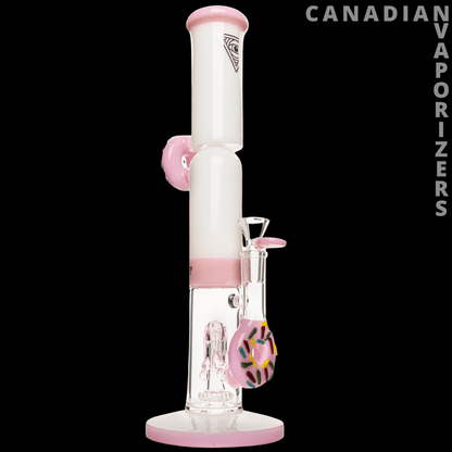 Red Eye Glass 14" Twice Baked Donut Stemless Tube Water Pipe - Canadian Vaporizers