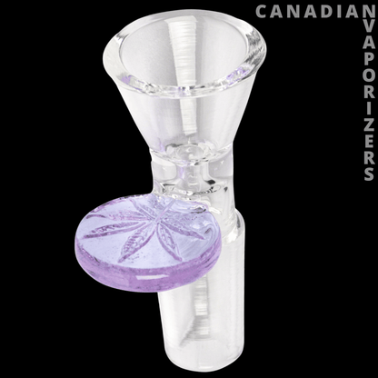 Red Eye Glass 14mm Cone Pull-Out W/Leaf Stamped Handle - Canadian Vaporizers