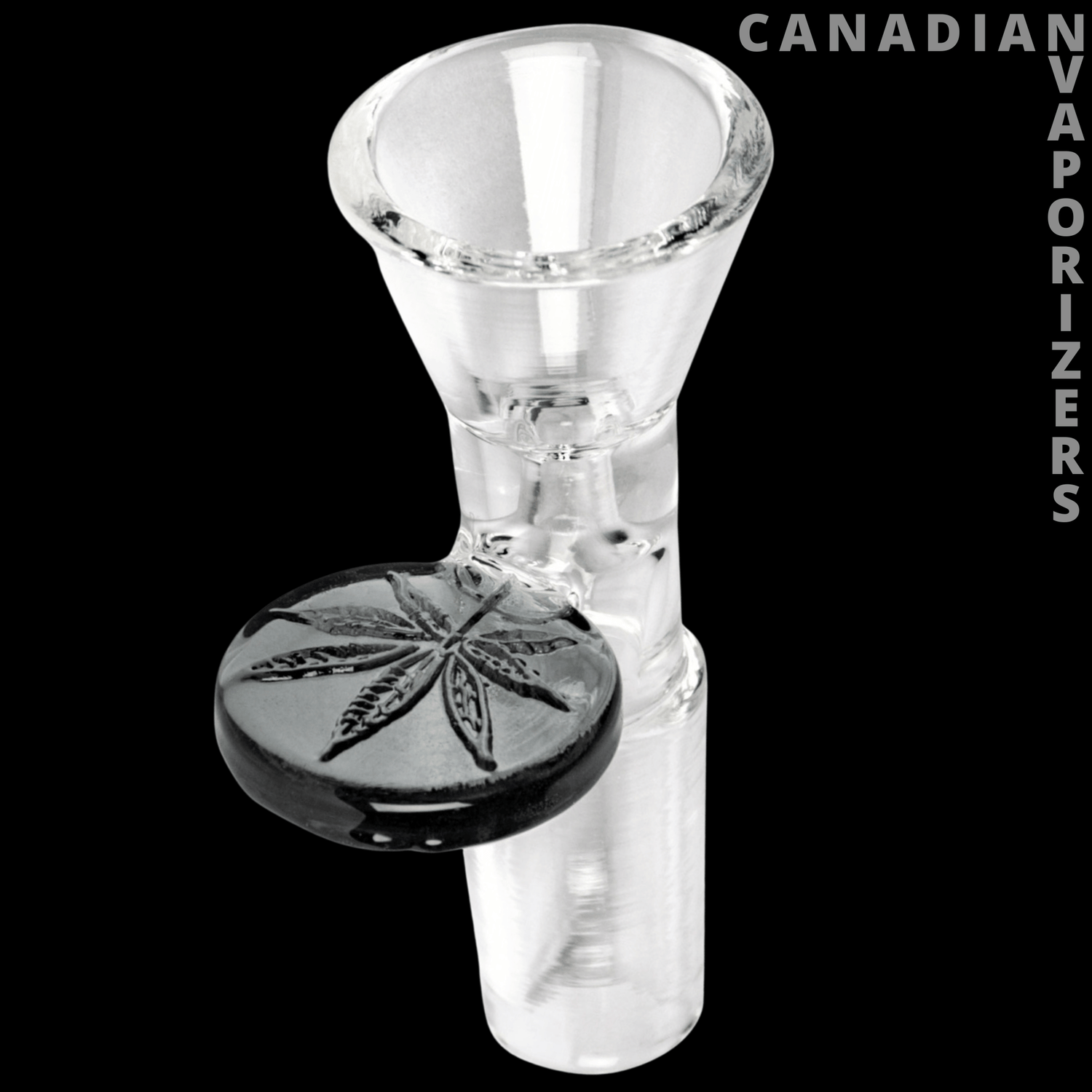Red Eye Glass 14mm Cone Pull-Out W/Leaf Stamped Handle - Canadian Vaporizers