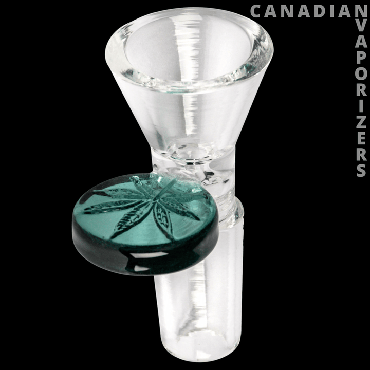 Red Eye Glass 14mm Cone Pull-Out W/Leaf Stamped Handle - Canadian Vaporizers