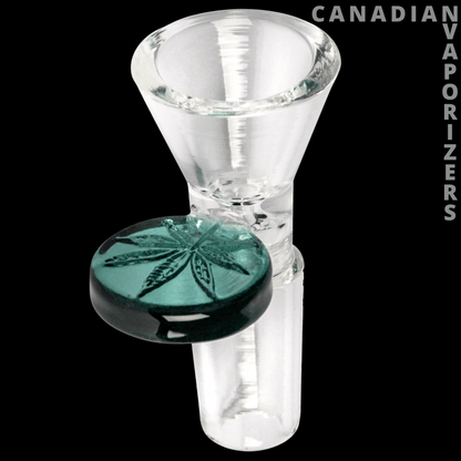 Red Eye Glass 14mm Cone Pull-Out W/Leaf Stamped Handle - Canadian Vaporizers