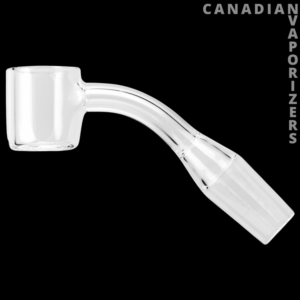 Red Eye Glass 14mm Male 45 Degree Banger - Clear glass 45-degree banger with a wide bucket and angled joint.