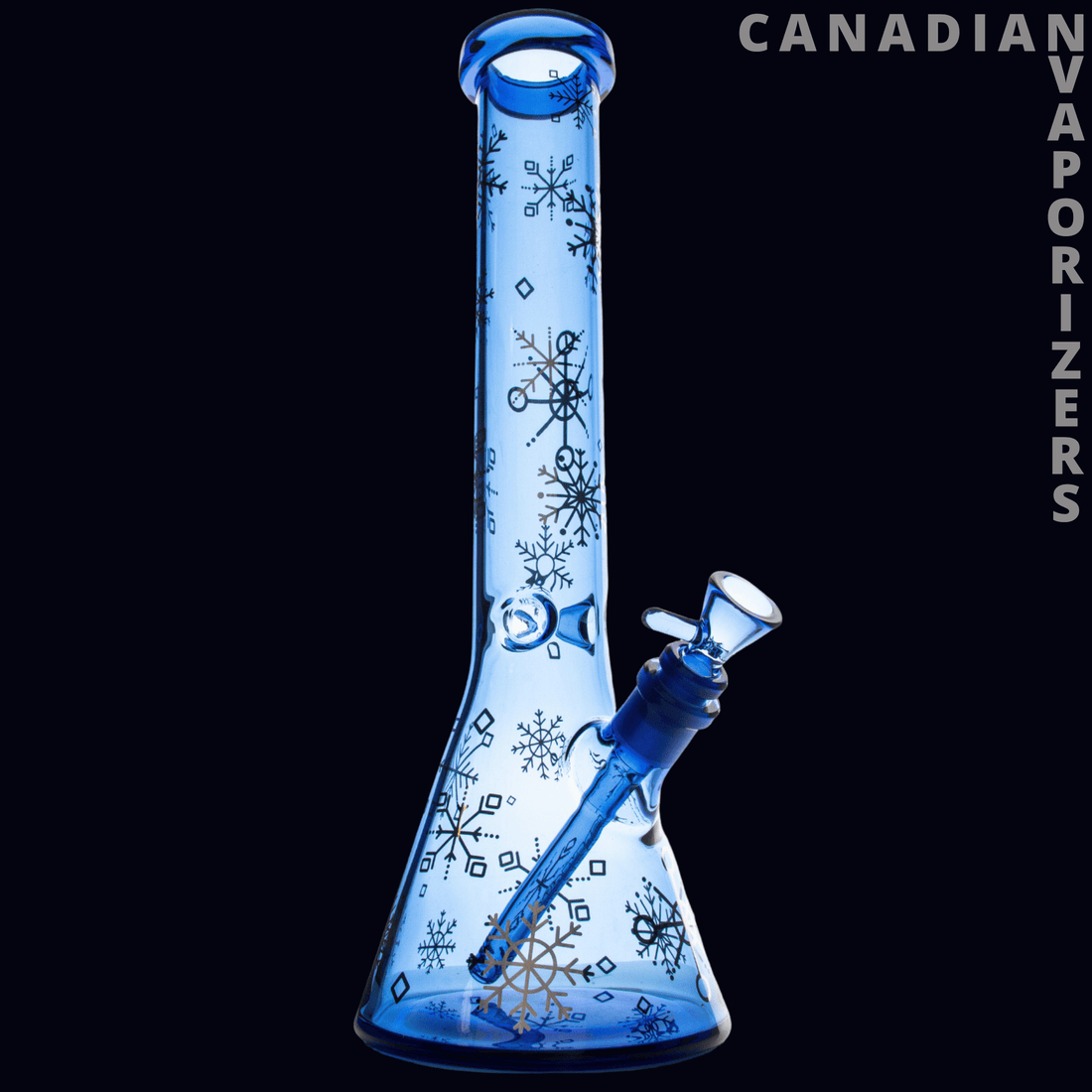 Red Eye Glass 15" Sapphire Blue Winter Wonderland Beaker Base Water Pipe - Canadian Vaporizers