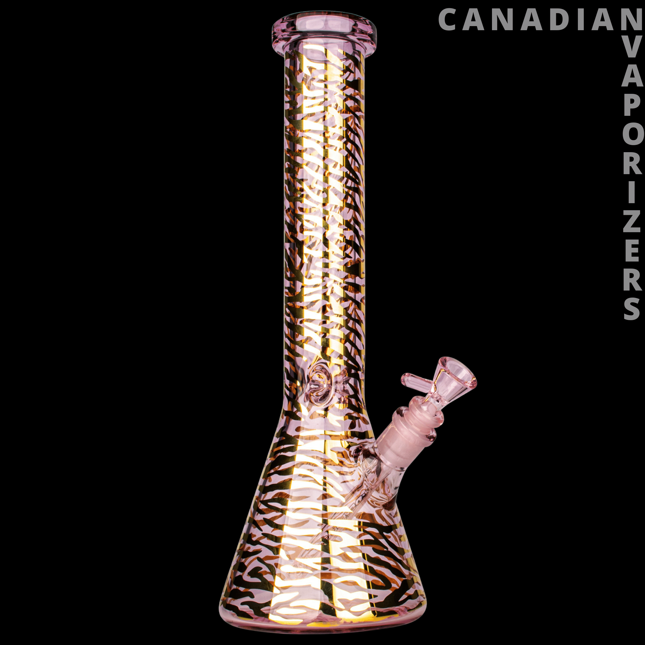 Red Eye Glass | 15&quot; Tiger Print Beaker Base Water Pipe - Canadian Vaporizers