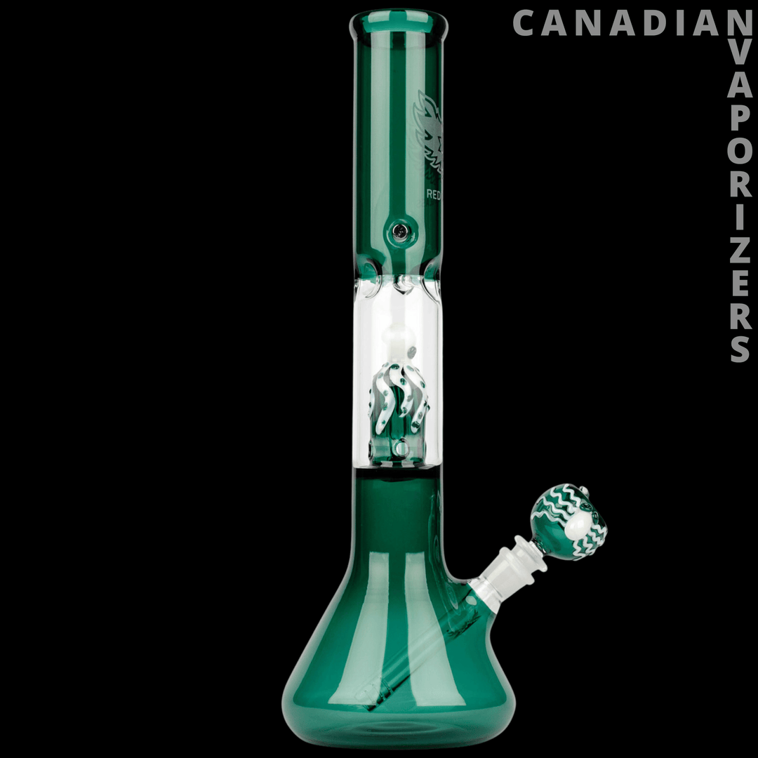 Red Eye Glass | 17" Tall Glass-On-Glass Octopus Perc Beaker Tube W/Magnetic Lighter Holder and Octopus Pullout - Canadian Vaporizers