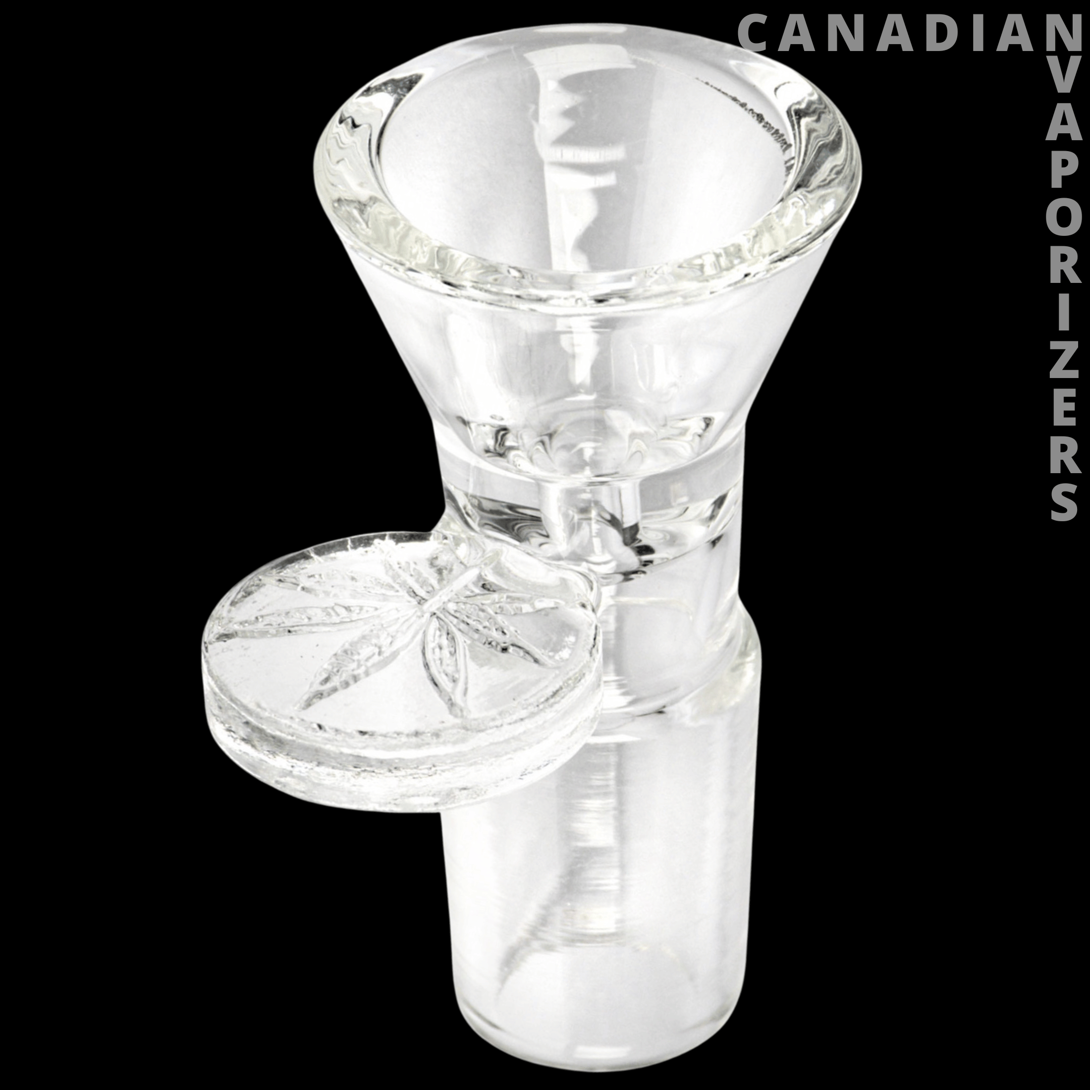 Red Eye Glass 19mm Cone Pull-Out W/Leaf Stamped Handle - Canadian Vaporizers