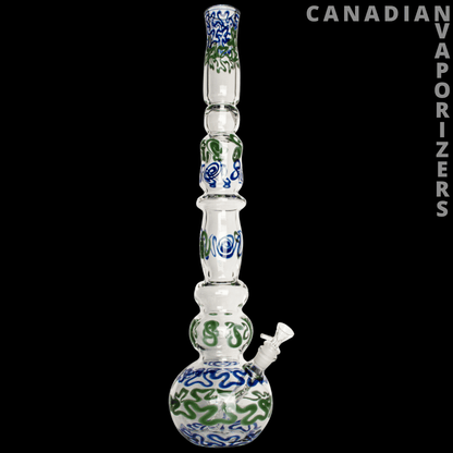 Red Eye Glass 23&quot; 7mm Thick Train Wreck Bubble Base Water Pipe - Canadian Vaporizers