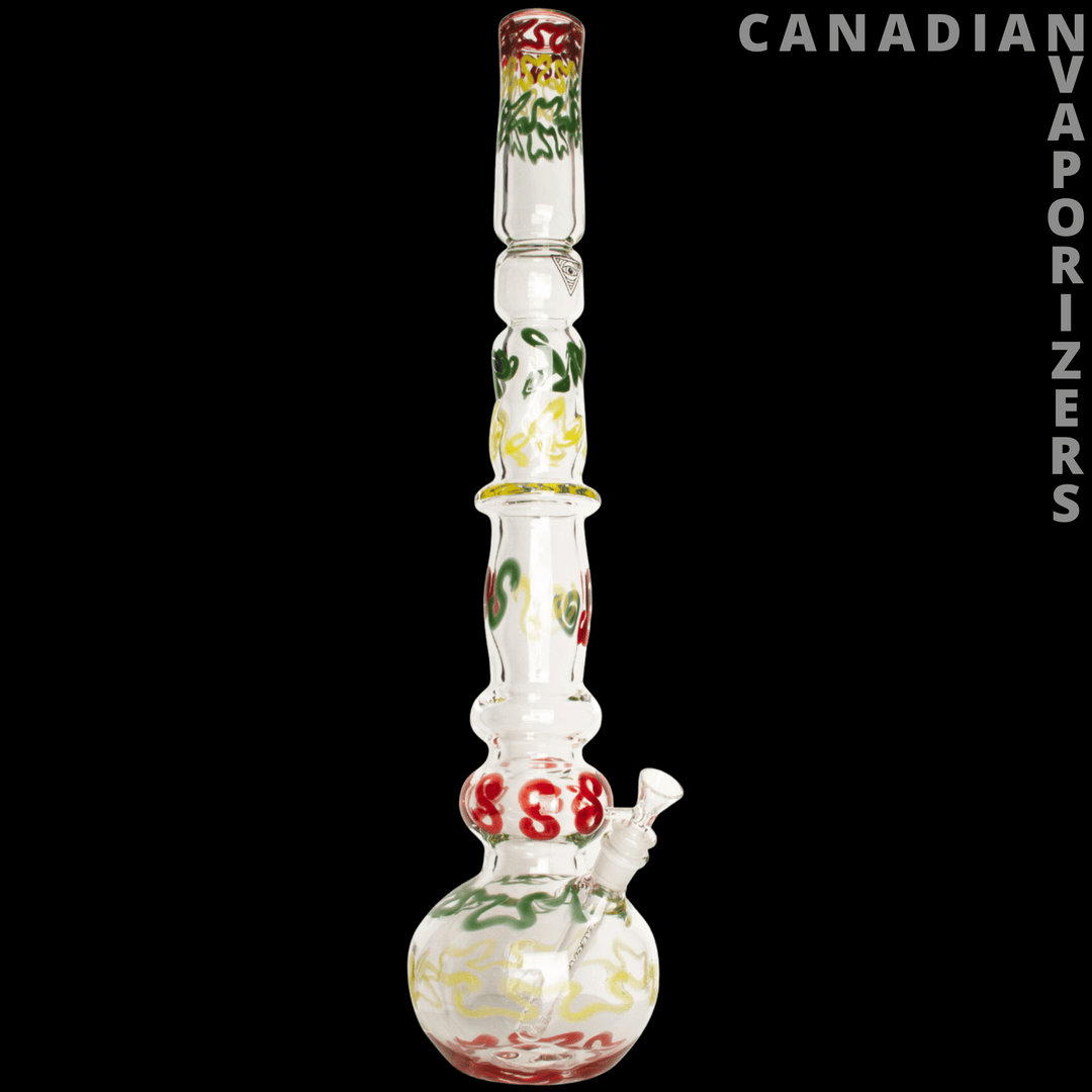 Red Eye Glass 23" 7mm Thick Train Wreck Bubble Base Water Pipe - Canadian Vaporizers
