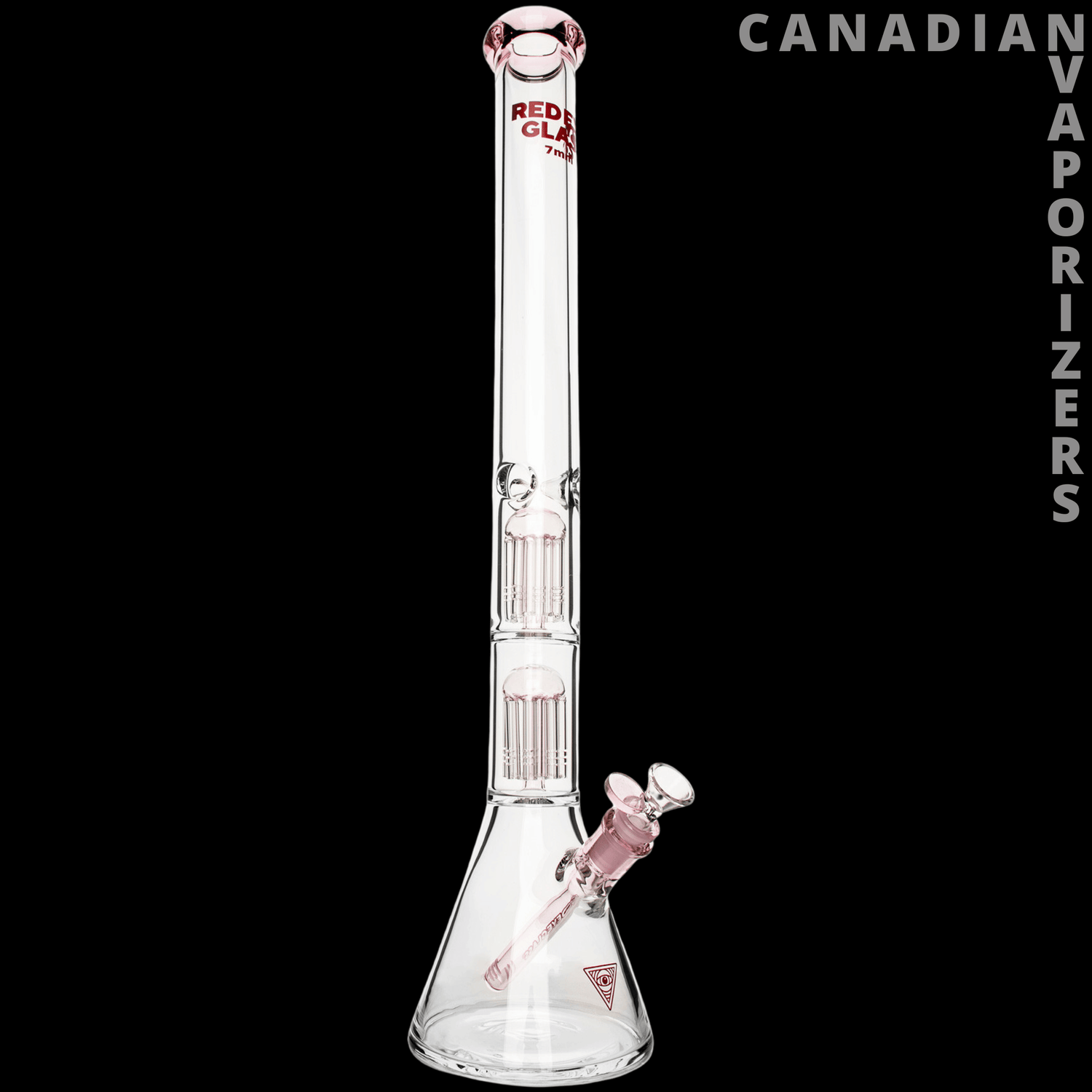 Red Eye Glass 24" 7mm Thick Wildwood Triple Chamber Beaker Base Water Pipe - Canadian Vaporizers