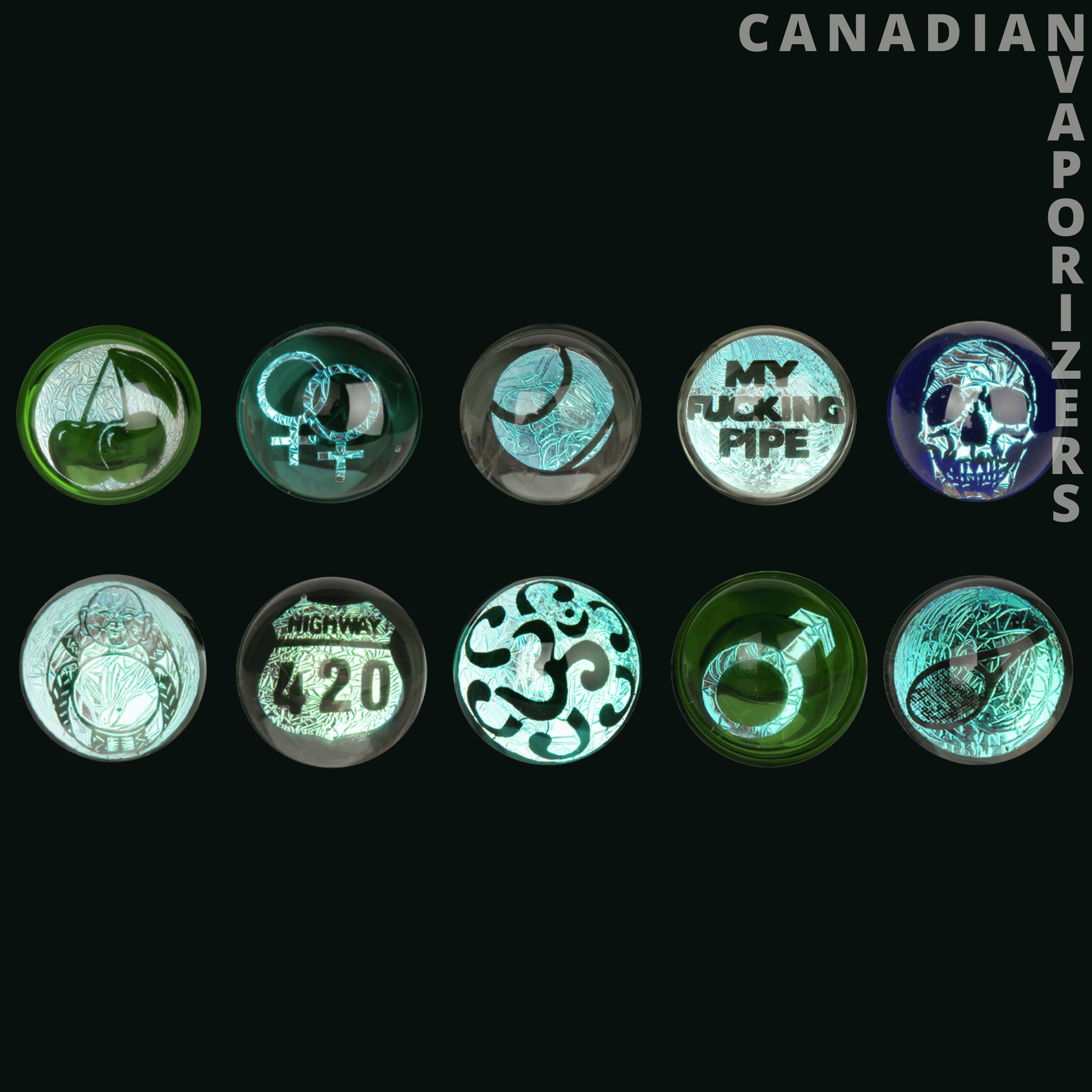 Red Eye Glass 4.5&quot; Spoon Hand Pipe W/Dichroic Image Marble (Assorted) - Canadian Vaporizers