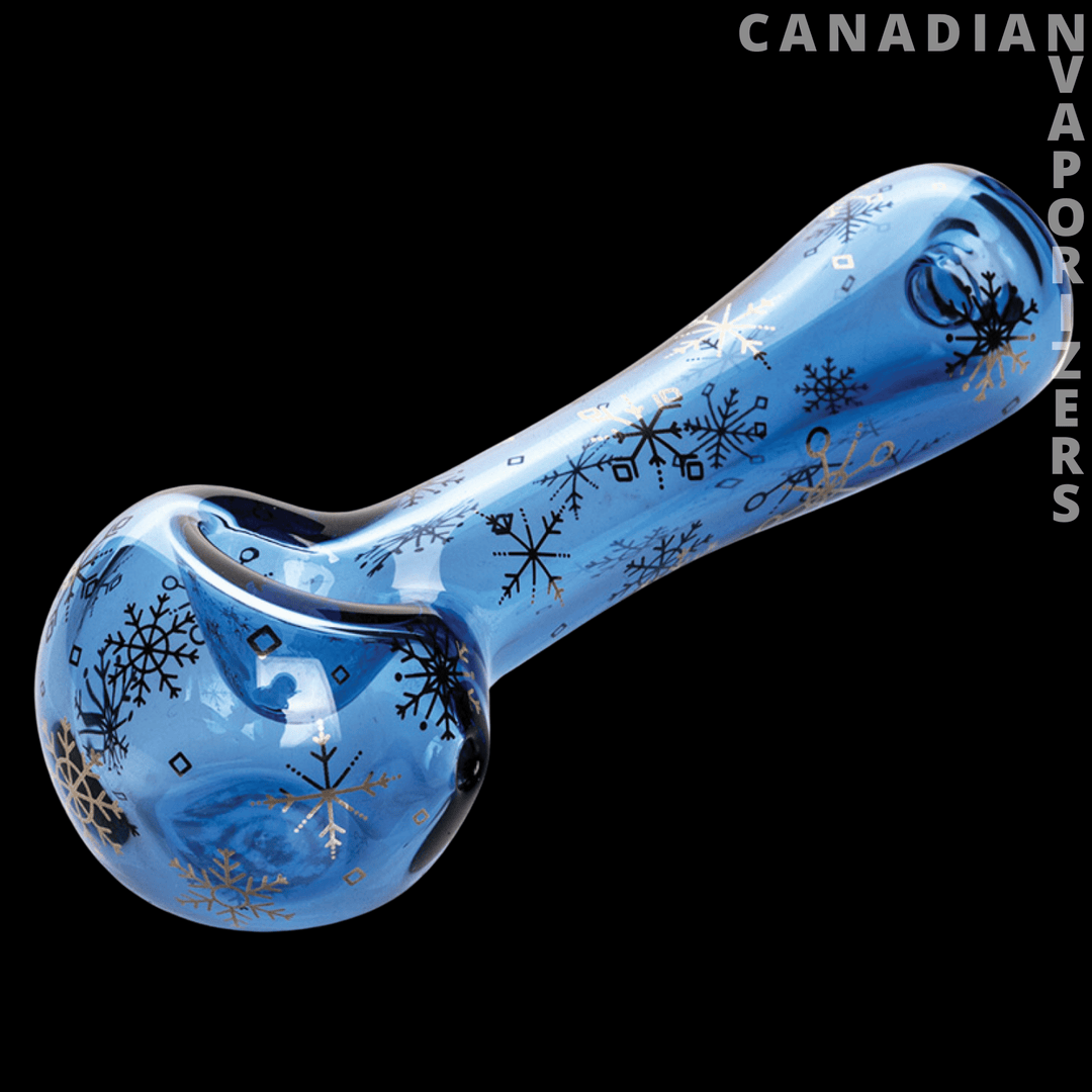 Red Eye Glass 4.5" Winter Wonderland Spoon Hand Pipe - Canadian Vaporizers