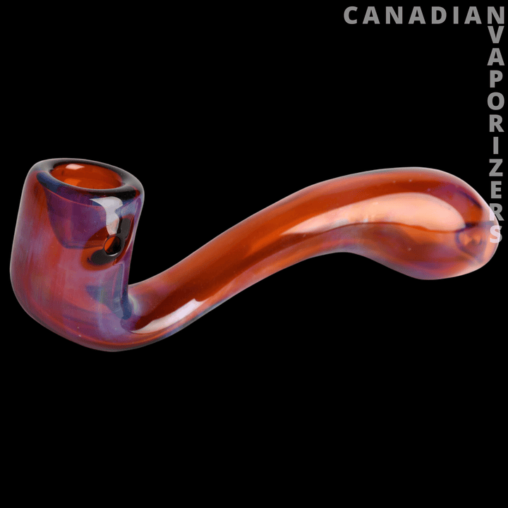 Red Eye Glass 5.5" Sherlock Hand Pipe With Logo - Canadian Vaporizers