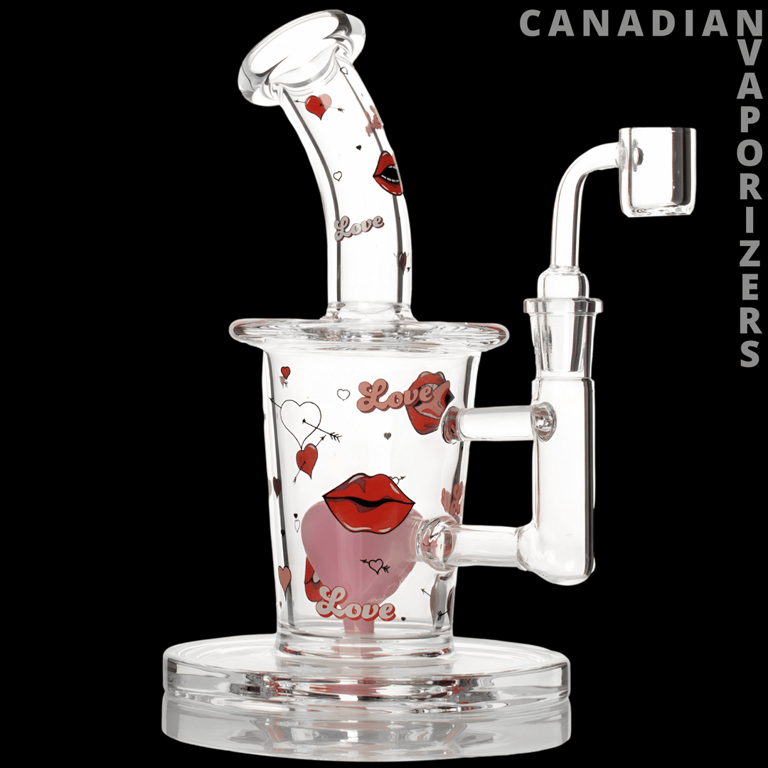 Red Eye Glass 8" Heart Concentrate Rig - Canadian Vaporizers