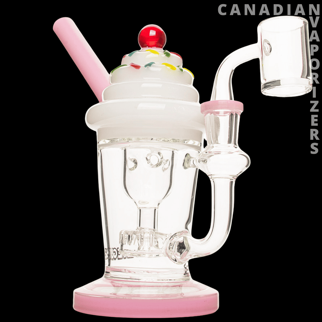 Red Eye Glass 8&quot; Milkshake Incycler Rig - Canadian Vaporizers