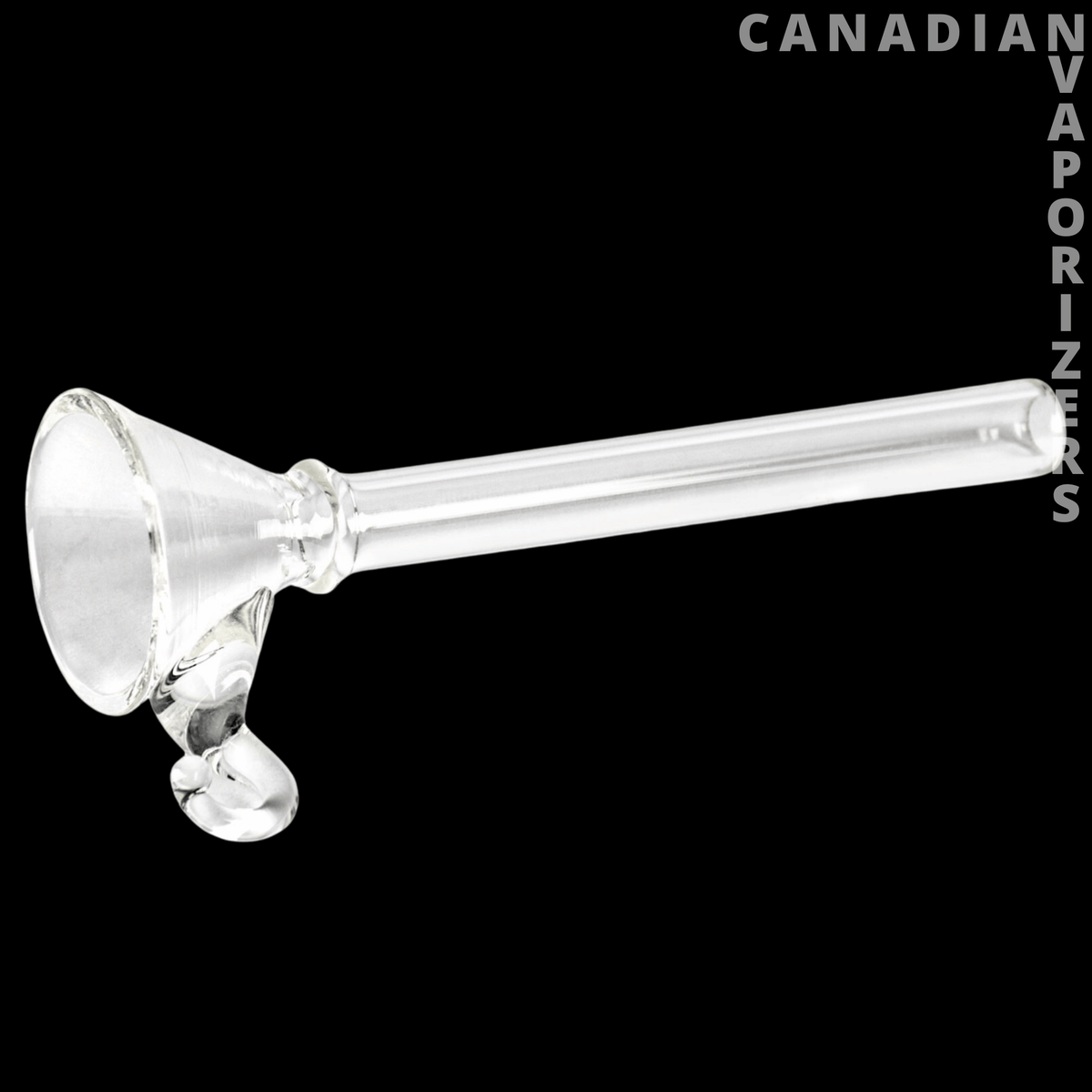 Red Eye Glass 9mm Cone Pull-Out - Clear glass 9mm cone pull-out with a flared bowl, long straight stem, and rounded side grip.