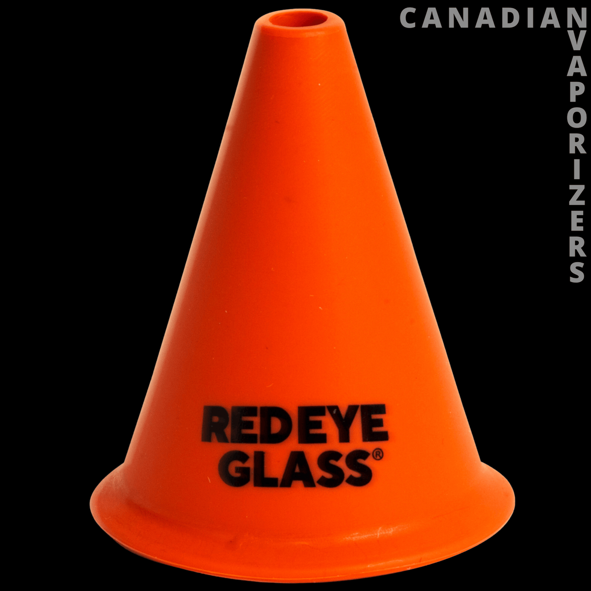 Red Eye Glass KushKone Universal Mouthpiece - Bright orange Red Eye Glass KushKone universal mouthpiece with a tapered cone shape and flared base.
