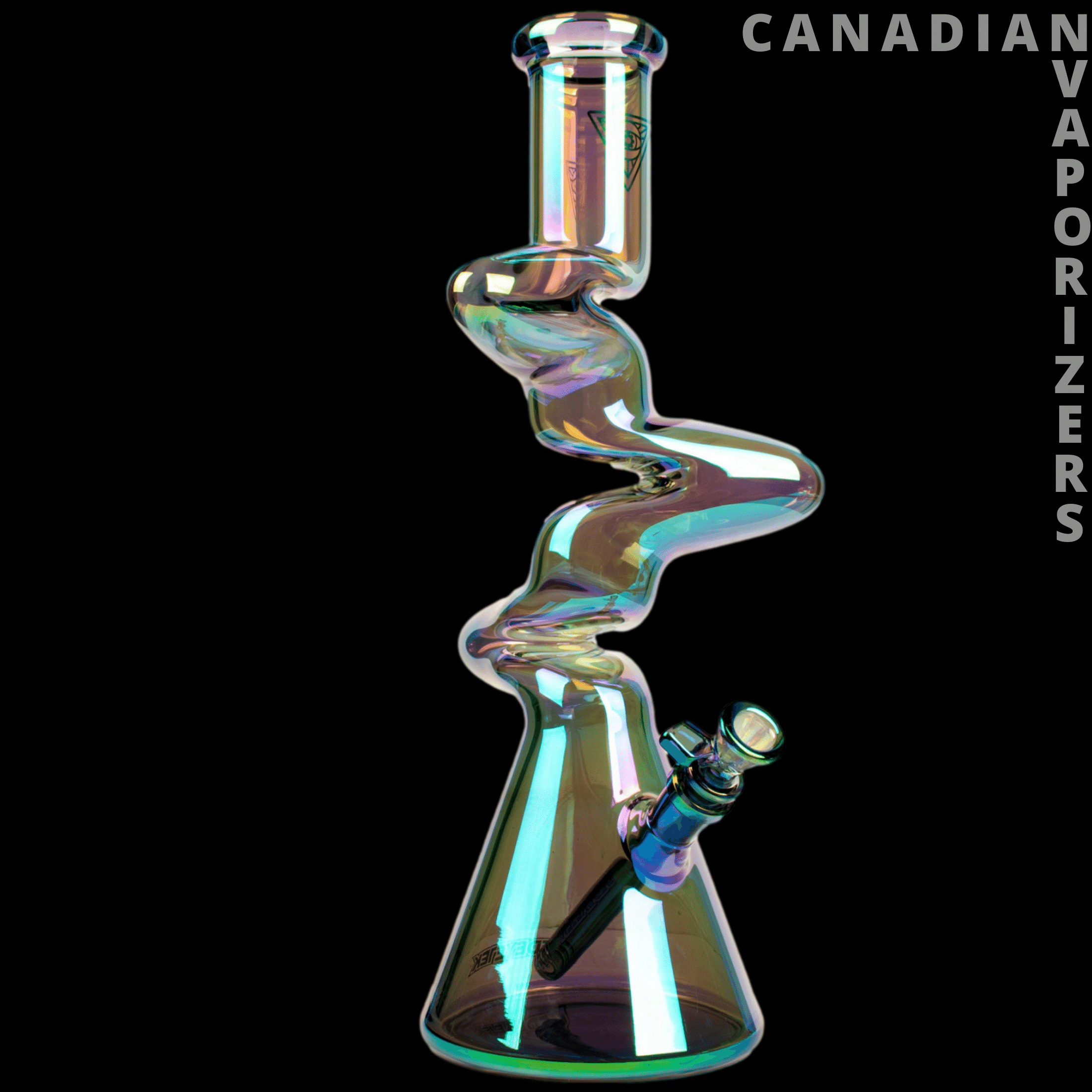 Red Eye Tek | 12&quot; Metallic Terminator Finish 3-Arm Zag Beaker Tube - Canadian Vaporizers