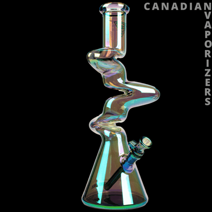 Red Eye Tek | 12&quot; Metallic Terminator Finish 3-Arm Zag Beaker Tube - Canadian Vaporizers