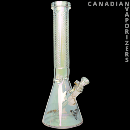 Red Eye Tek 15&quot; 7mm Thick Metallic Terminator Finish Traditions Series Beaker Tube W/Facetted Quarter Pattern Details - Canadian Vaporizers