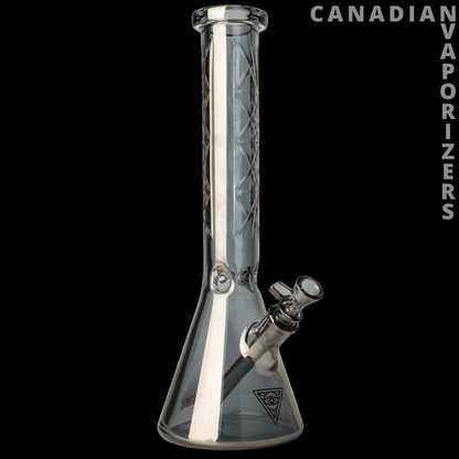 Red Eye Tek | 15" 7mm Thick Metallic Terminator Finish Traditions Series Beaker Tube W/Multi-Pointed Hobstar Details - Canadian Vaporizers