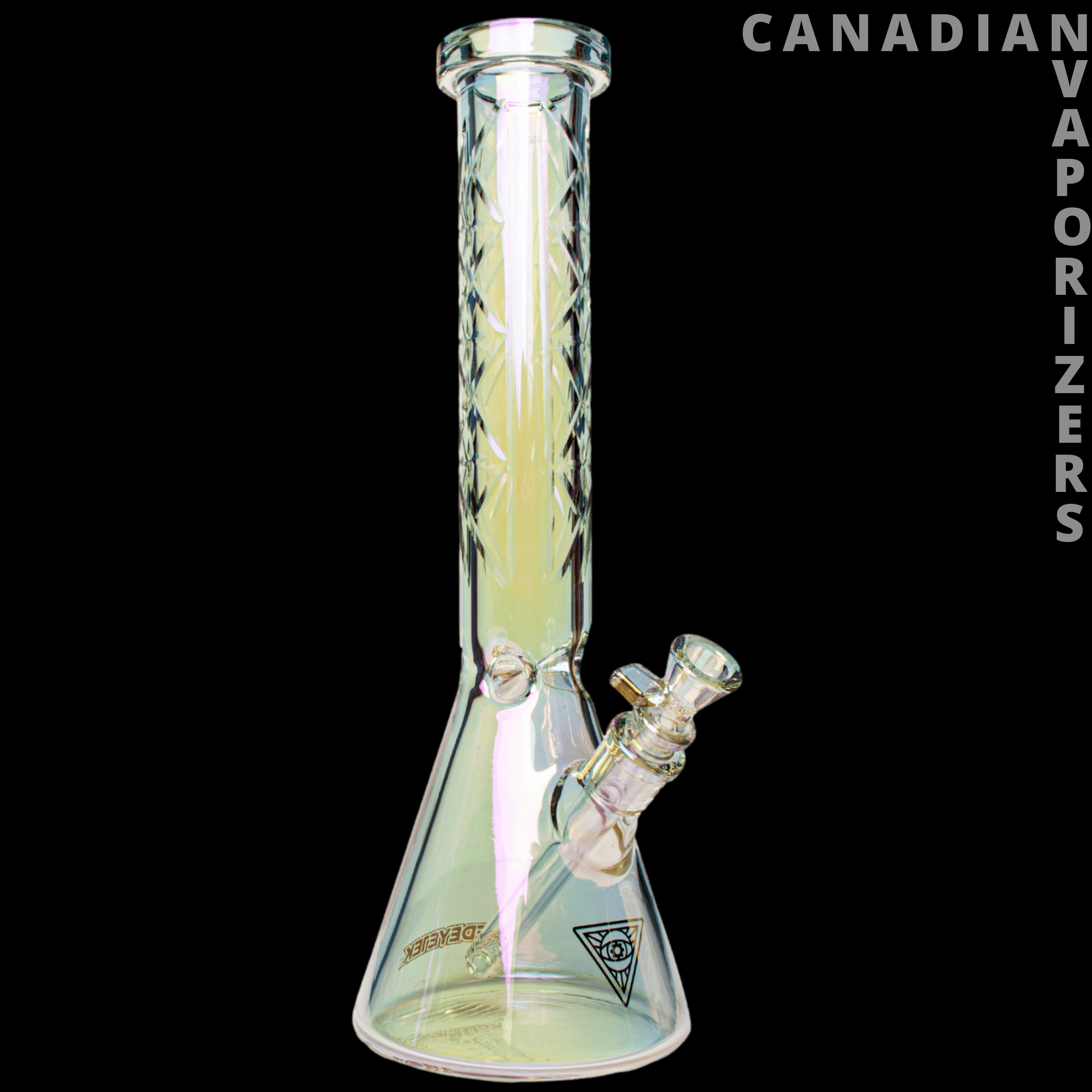 Red Eye Tek | 15" 7mm Thick Metallic Terminator Finish Traditions Series Beaker Tube W/Multi-Pointed Hobstar Details - Canadian Vaporizers