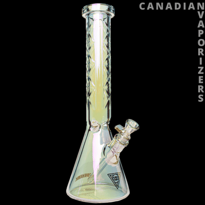 Red Eye Tek | 15" 7mm Thick Metallic Terminator Finish Traditions Series Beaker Tube W/Multi-Pointed Hobstar Details - Canadian Vaporizers