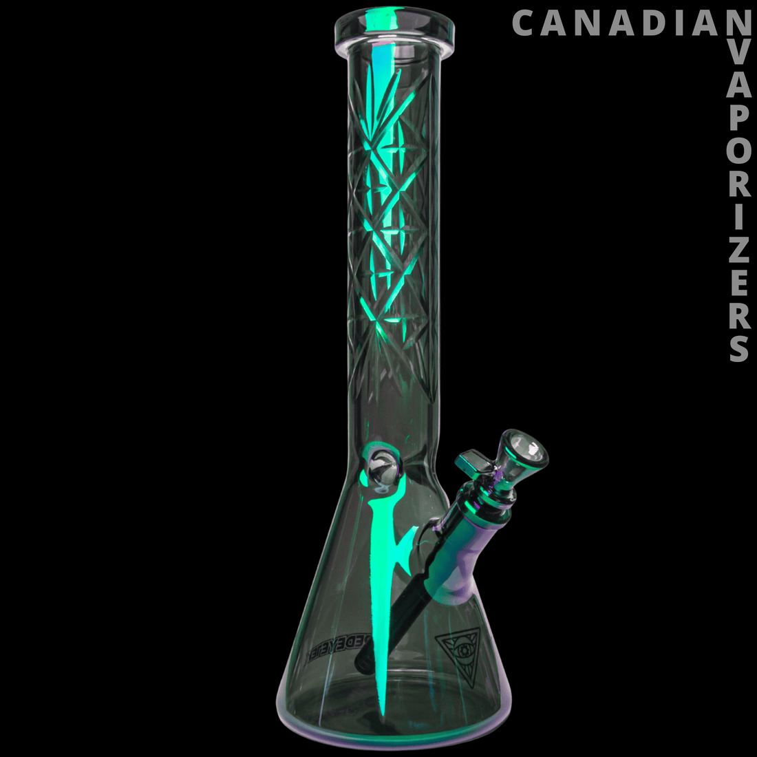 Red Eye Tek | 15&quot; 7mm Thick Metallic Terminator Finish Traditions Series Beaker Tube W/Multi-Pointed Hobstar Details - Canadian Vaporizers