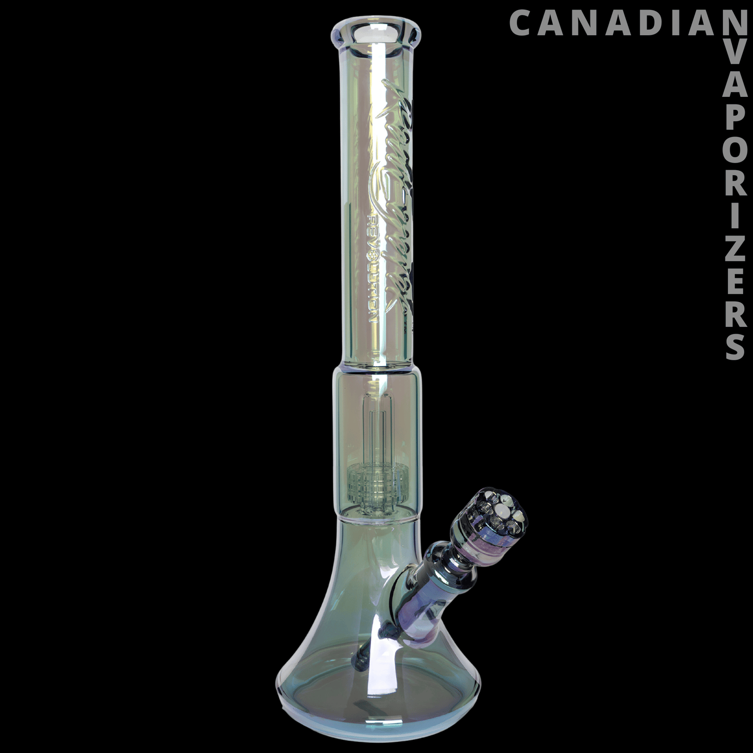 Red Eye Tek 19&quot; 7mm Thick Metallic Terminator Finish Revolution Dual Chamber Bell Base Water Pipe - Canadian Vaporizers