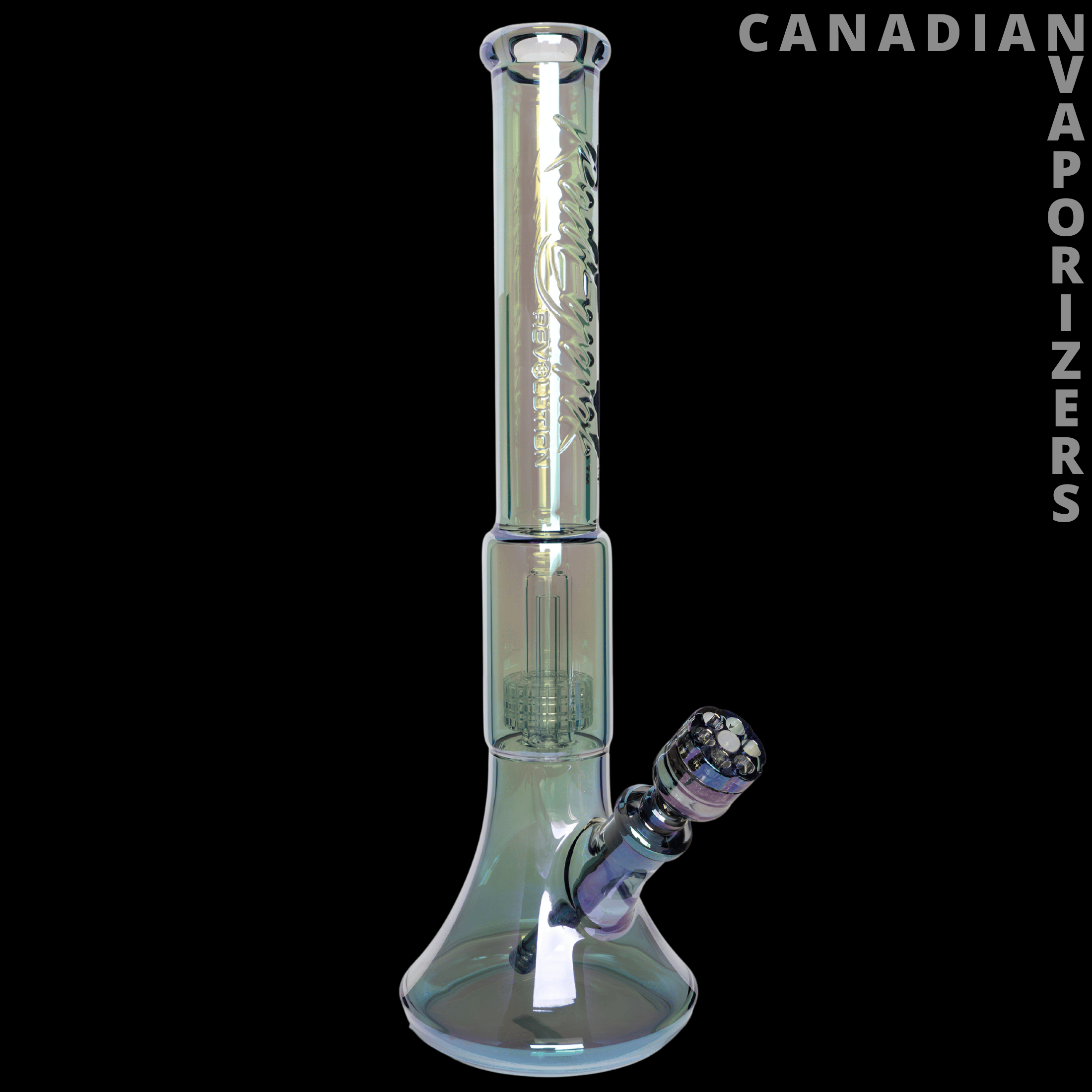 Red Eye Tek 19&quot; 7mm Thick Metallic Terminator Finish Revolution Dual Chamber Bell Base Water Pipe - Canadian Vaporizers