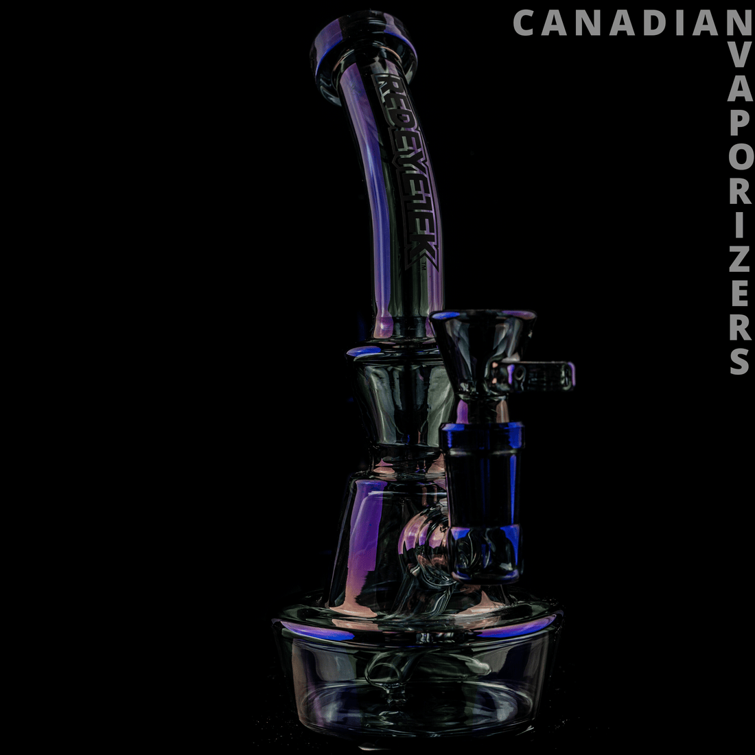 Red Eye Tek 5" Tall Metallic Terminator Finish Concentrate Rig W/Direct Inject Perc &amp; Quartz Banger - Canadian Vaporizers