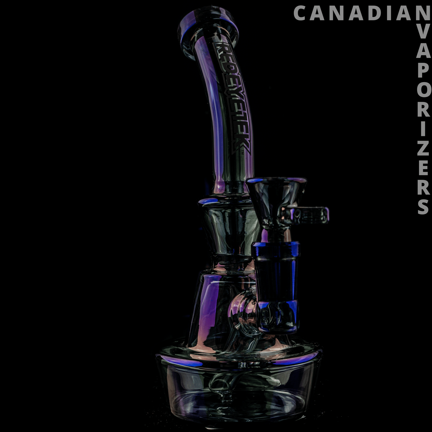 Red Eye Tek 5&quot; Tall Metallic Terminator Finish Concentrate Rig W/Direct Inject Perc &amp; Quartz Banger - Canadian Vaporizers