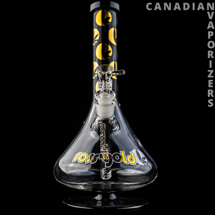 Ross' Gold Glass 12" Tall Crystal Ridge Express Water Pipe - Canadian Vaporizers