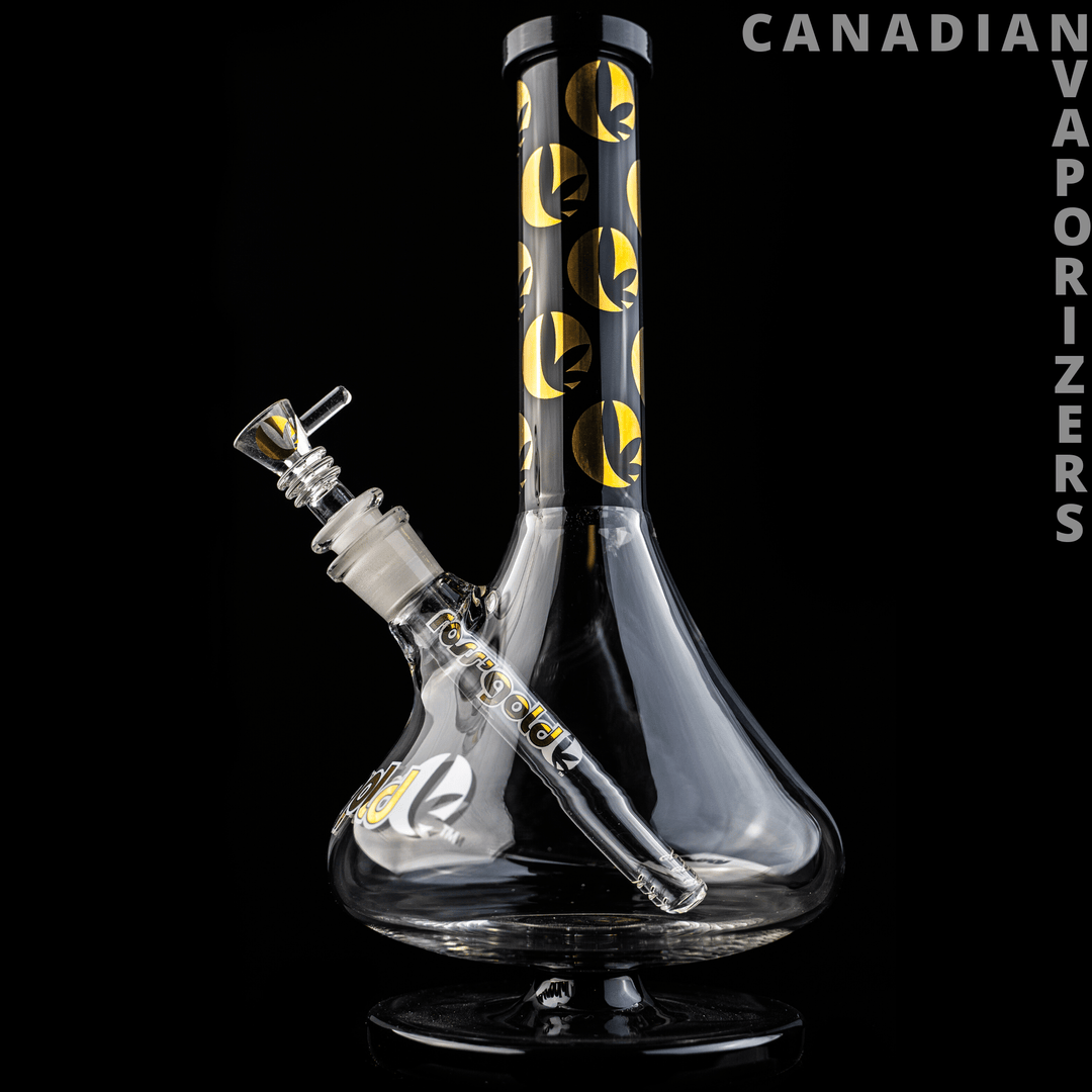 Ross' Gold Glass 12" Tall Crystal Ridge Express Water Pipe - Canadian Vaporizers