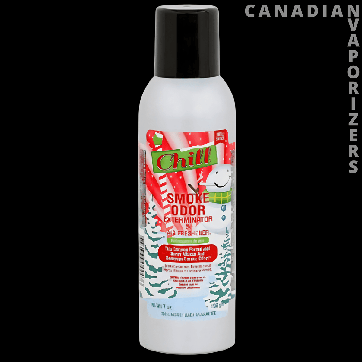 Smoke Odor Spray - White Chill smoke odor spray bottle with a black cap and red-and-green label.
