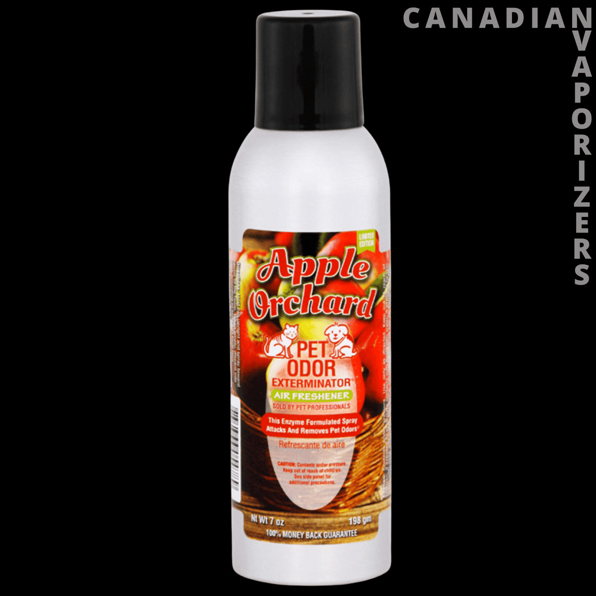 Smoke Odor Spray - White Apple Orchard pet odor eliminator spray bottle with a black cap and autumn apple label.