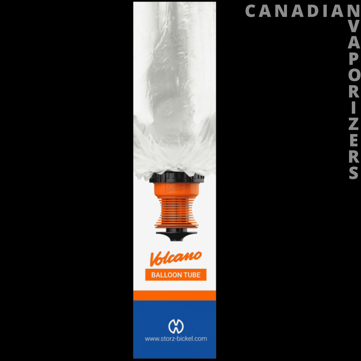 Storz &amp; Bickel Volcano Balloon Tube Set - Volcano balloon tube set with a clear plastic balloon and orange connector in branded packaging.