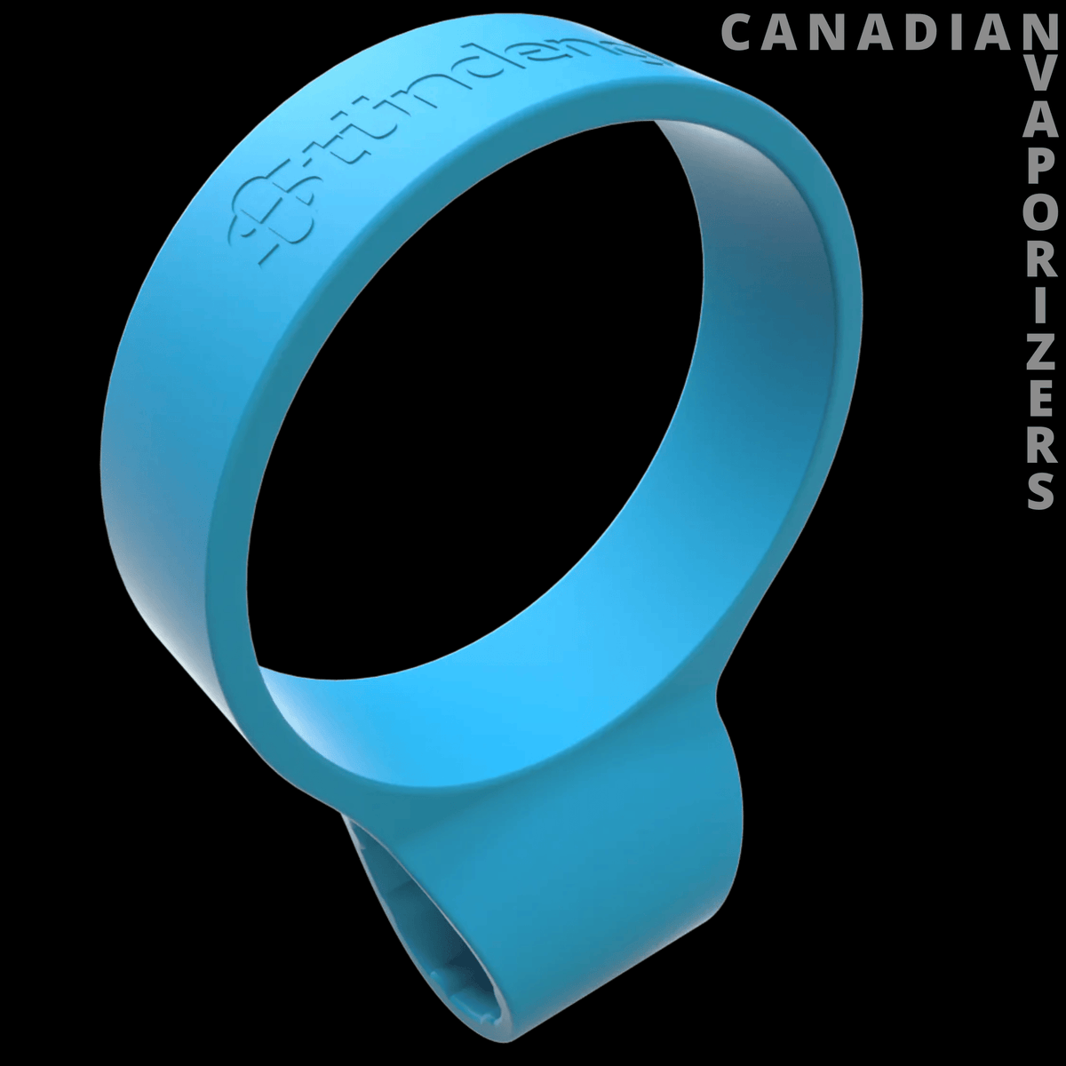 Stundenglass Hose Clip - Blue Stundenglass hose clip with a wide oval loop and embossed Dr. Greenthumb lettering.