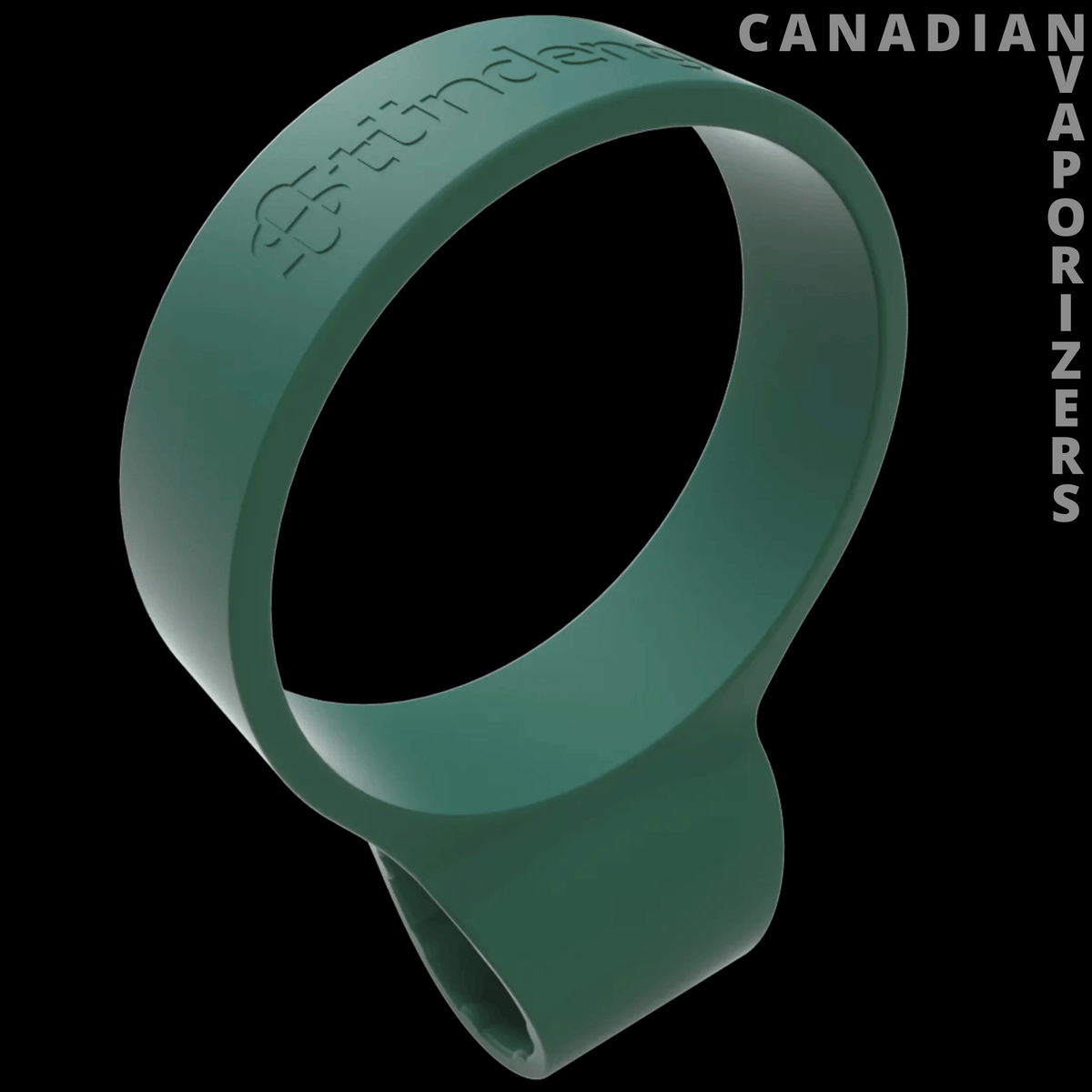 Stundenglass Hose Clip - Teal silicone Stundenglass hose clip with embossed branding and a wide circular loop.