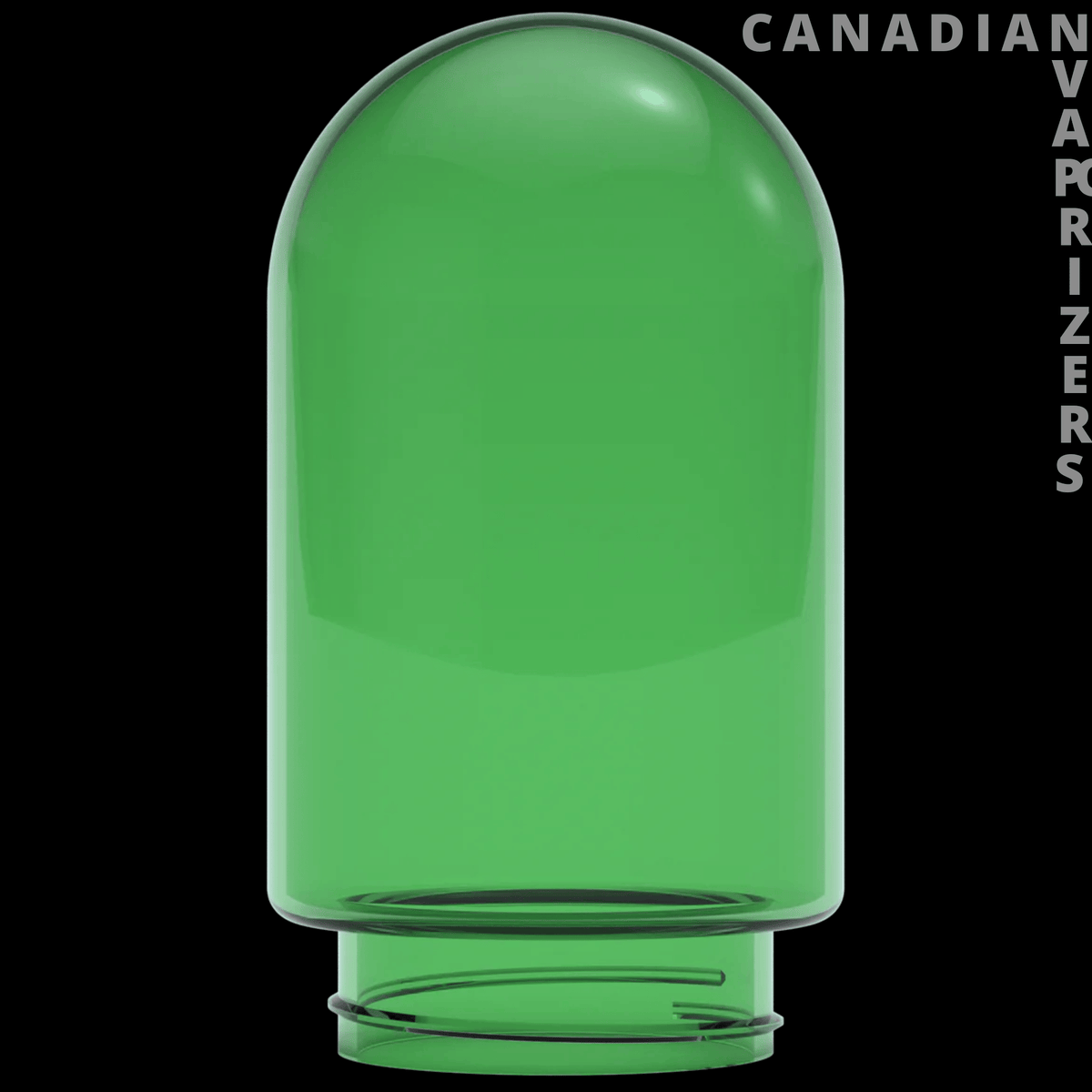 STUNDENGLASS SINGLE GLASS GLOBE (LARGE) - Large green glass globe with a rounded dome and short threaded base.